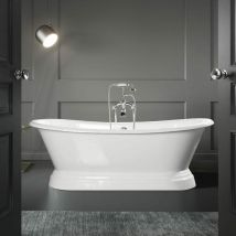 Freistehende Gusseisen Badewanne Southport Weiß 180