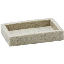 Freistehende Seifenhalter sandfarbig aus Kunstharz mit Seifenschale mod. Syl