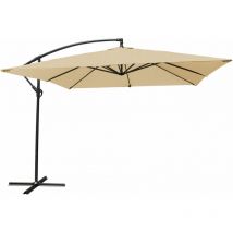 Happy Garden - Freistehender Sonnenschirm molokai quadratisch 2,7x2,7m beige