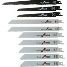 Freosen - Juego de 10 hojas de sierra sable para madera y metal Juego de hojas de sierra sable para cortar madera, metal y acero