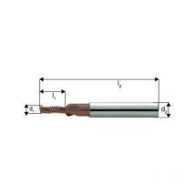 Fresa de filetear gfs carburo monobloque, regar central, 1,5 x d, revestimiento TiCN, Agujero : M4, paso 0,70 mm, hoja l1 7,3 mm