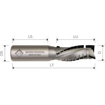 Mtec024.89 - Fraise Hélicoïdale En Dia Z3+3 Corps En Acier Pcd H4,5mm Essent Nég - Mobiltecnica _ .89_d25 | Lu 50 | Ds25 | Lt115 | Z(3+3)(25dp+1dp) | 