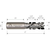 Mobiltecnica - MTEC048.2 - spindelfräse doppelreehung aus diamant Z2+2 .2D25 lu 31+31 DS25 LT132 Z(2+2)(20+1DIA) AX30° H4,5