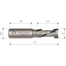 Mobiltecnica - MTEC015.83 - spindelfräse aus diamant Z2+2 körper aus stahl pkd H2,5 mm .83D20 lu 43 DS20 LT103 Z(2+2)(10DP+1HW) AX20° re H2,5