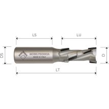 Mobiltecnica - MTEC015.80 - fraise HeLICOÏDALE en diamant Z2+2 corps en acier pcd H2, 5 mm .80D20 lu 34 DS20 LT94 Z(2+2)(8DP+1HW) AX20° gau H2,5