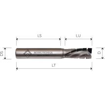 Mtec054.16 - Spindelfräse Aus Diamant Z2+2 Körper Aus Stahl Pkd H3,5 Mm - Mobiltecnica .16d14 Lu 25 Ds16 Lt75 Z Ax25° Li H3,5