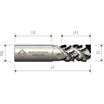 Mobiltecnica - MTEC030.11 - spindelfräse aus diamant Z3+3, axial 30° körper aus stahl pkd H4,5 mm .11D25 lu 54,75 DS25 LT124 Z(3+3)(27+1DIA) re H4,5