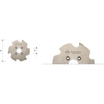 Fresa lamello in diamante per incastri per Lamello P-System Mobiltecnica 3D100,4 B7 d30 Z3 H3,5 ft 4(6,6/48) svas. antioraria