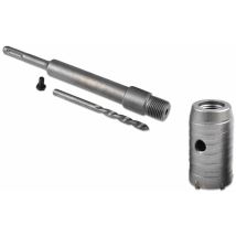 Fresa Muro Carotatrice Tazza 40 Mm Barra Asta Prolunga 35 Cm Sds Plus