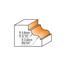 CMT - 947.825.11 fresa perfilada c/rodam. hm S=12 R=3.6/4.8