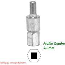 Fresa Rotativa Joans Per Decespugliatori Attrezzo Per Asta Alpina Stihl Husqvarna Oleo-mac - Profilo Inserto Adattatore: Profilo Quadro 5,1 Mm