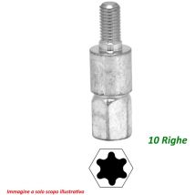 Fresa Rotativa Joans Per Decespugliatori Attrezzo Per Asta Alpina Stihl Husqvarna Oleo-mac - Profilo Inserto Adattatore: 10 Righe