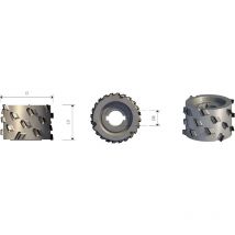 Mobiltecnica - MTECF016.52 - kantenband-fräsen mit schraube D100 pkd H4,5 mm axial 30° lärmschutzösen .52D100 LU55 Z3+3 ZTOT21 DB30 AX30° li H4,5