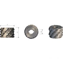 Mobiltecnica - MTECF024.49 - kantenband-fräsen mit schraube aus diamant D125/150 pkd H4,5 mm ax. 45° .49D150 LU65 Z3+3 ZTOT24 DB30 AX45° re H4,5