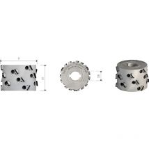 Mobiltecnica - MTECF027.38 - kantenband-fräsen mit einsätzen aus diamant pkd H3 axial 45° .38D100 LU65 Z3+3 ZTOT21 DB30 AX45° li H3