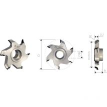 Mobiltecnica - frese bordatrici in diamante per raggiare attacco hsk .66D72 b 17,5 ZTOT4 db HSK32 r 4,5 sx H3