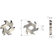 Mobiltecnica - frese bordatrici in diamante per smussare con foro .6D68,2 lu 9 ZTOT4 DB16 + 2 dkn smuss 65° sx H3