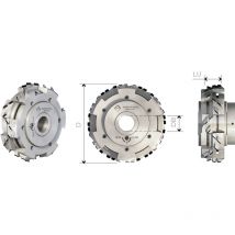 Mobiltecnica - MTECF033.1 - fraises rectification interchangeables avec ReGLAGE MICROMeTRIQUE hydro angle axial 45° .1D200 LU25/38 Z5+5 ZTOT20 DB40