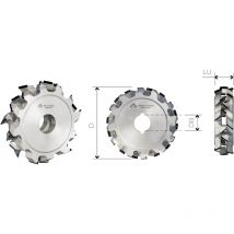 Mobiltecnica - MTECF031.20 - einstellbare schleif-fräsen axialität 45° .20D200 LU25/38 Z8+8 ZTOT32 DB40 + 2 dkn AX45° re / li H4,5