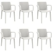 Fresh Set 6 Silla Con Brazos Interior, Exterior Blanco - Garbar