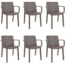 Fresh Set 6 Silla Con Brazos Interior, Exterior Chocolate - Garbar