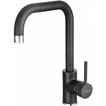 Ferro - freya Robinet mitigeur évier bec en l rotatif Noir Graphite