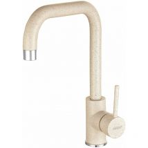 Ferro - freya Robinet mitigeur évier bec en l rotatif Beige Sable