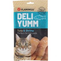 Friandises Deli Yumm Pâté avec thon et crevette 5 sticks de 14 g pour chat Flamingo