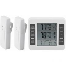 Fridge Freezer Thermometer Digital Alarm Sound Alarm With Wireless Sensor Min/Max Display