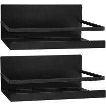 Zhuoxuan - Fridge Shelf, 2 Pieces Magnetic Fridge Side Rack Storage Shelf Spice Rack Space Saving Organizer for Kitchen (Black)