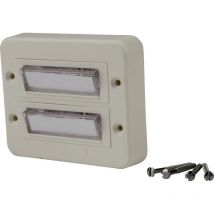 Klingel-Taster 2-fach eckig mit Namensschild weiß Türklingeln & Sprechanlagen - Friedland