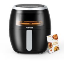 Friggitrice ad aria Oven Digitale da forno 8 Programmi di cottura 8 l Friggitrice ad aria da con Ricettario Touch screen e Finestra visibile,