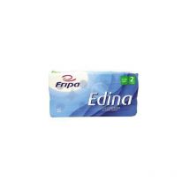 Toilettenpapier Edina 2-lagig 100 % Zellstoff hochweiß 400 Bl./Rl. 8 Rl./Pack.