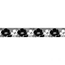 Ag Art - Frise auto-collante fleurs noires - 1 rouleau de 14 cm x 500 cm