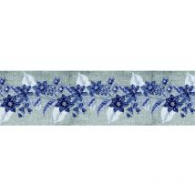 Ag Art - Frise auto-collante fleurs violettes styles peinture - 1 rouleau