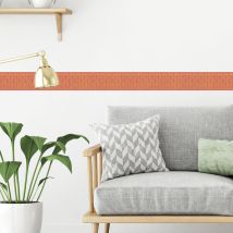 Frise adhésive décorative, 10 cm x 300 cm, jaune et marron, feuilles abstraites, décoration murale intérieure