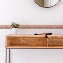 Frise décorative adhésive, lignes horizontales, dessinées, beige rosé, 5 cm x 300 cm
