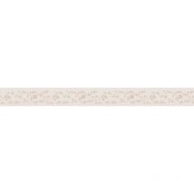 Frise murale motif fleuri pour salon | Frise papier peint à motif floral vintage | Frise tapisserie beige et crème pour salle de bain - 5,00 x 0,05 m