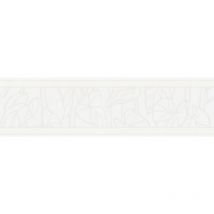Frise papier peint blanc cassé motif feuille Frise tapisserie moderne pour chambre adulte Frise murale blanche pour salon
