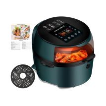 Friteuse à air chaud 8L - Fenêtre Visible, 8 Programmes prédéfinis, Friteuse sans huile Écran tactile, Fonction de cuisson préréglée/Recettes - Vert