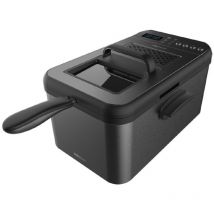Cecotec - Friteuse numérique Cleanfry Luxury 3000 Black. Design élégant en acier inoxydable et laquée noir avec 3,2 l de capacité et 5 programmes