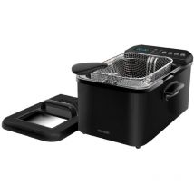 Cecotec - Friteuse numérique Cleanfry Luxury 3000 Black. Design élégant en acier inoxydable et laquée noir avec 3,2 l de capacité et 5 programmes