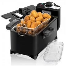 Cecotec - Friteuse Électrique CleanFry 3 l. 3 l, Jusqu'à 190 oC, Cuve Émaillée qui convient pour un nettoyage dans le Lave-vaisselle , Filtre