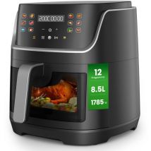 Circlio - Friteuse sans huile 8.5L XXL,1785W Friteuse Air fryer,12 Fonctions,Écran led - Noir