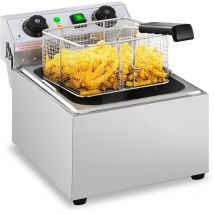 Royal Catering - Elektro-Fritteuse Edelstahl Gastronomie Kapazität 10 l Kaltzone 3200 w Timer