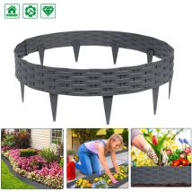 100cm Aspect Rotin Bordure de Massif en pp, Palissade de Parterre Flexible de Fleurs en Plastique, diy Bordurette de Pelouse de Jardin, Courbe et