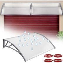 Froadp 100x120cm Auvent Marquise de Porte d'entrée, Extérieur Rideau Abri Toits en Polycarbonate, Toit Protection Contre la Pluie Neige et UV,