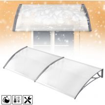 Froadp - 100x300cm Auvent Marquise de Porte d'entrée, Extérieur Rideau Abri Toits en Polycarbonate, Toit Protection Contre la Pluie Neige et uv,