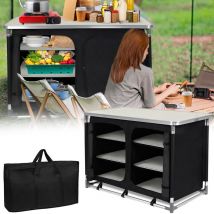 Cuisine de Camping Extérieure, Rangement Tissu Pliable (97x47,5x78cm) - Froadp
