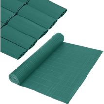 120x300cm Canisse en pvc Résistant aux Intempéries Habillage de Balcon Clôture avec Serre-Câbles et Structure Interne en w Lamelles Renforcées, Vert